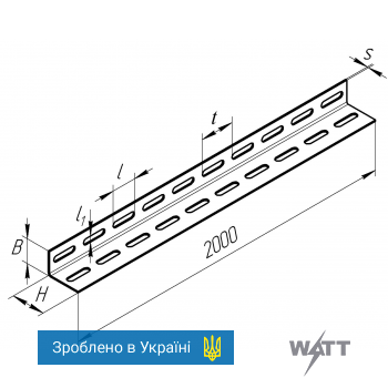 Уголок перфорированный К242 (60x40) (60x26) оцинкованный