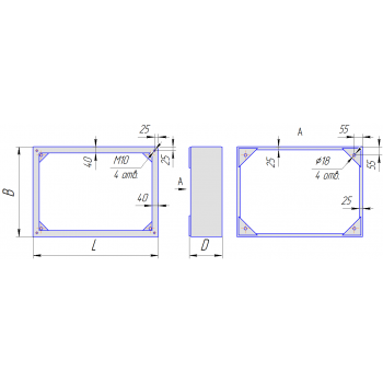 Цоколь сварной ЦС 1000x275x100 Цоколь сварной ЦС 1000x275x100