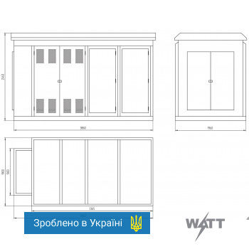КТПУВ 100/6(10)/0,4-У1 с кабельным вводом Комплектная трансформаторная подстанция с учетом по сторон