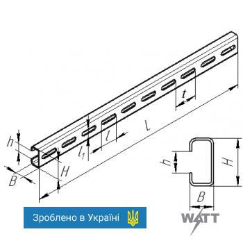 Профиль С-образный К101/1 (25x12,5) длиной 1м